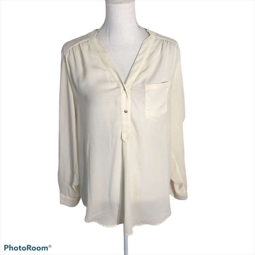 Fervour Ivory Button Down Top Large